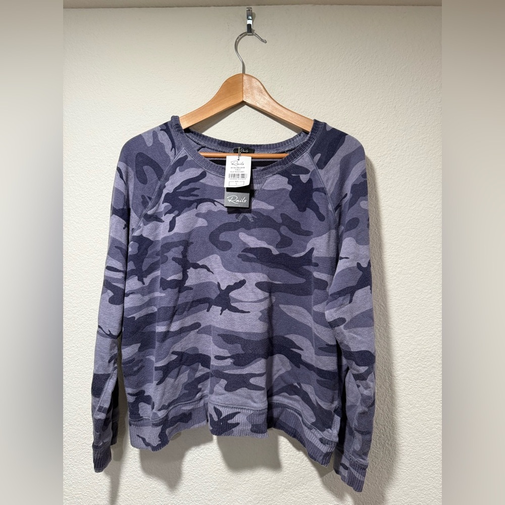 RAILS Theo Sweatshirt in Blue Indigo Camo